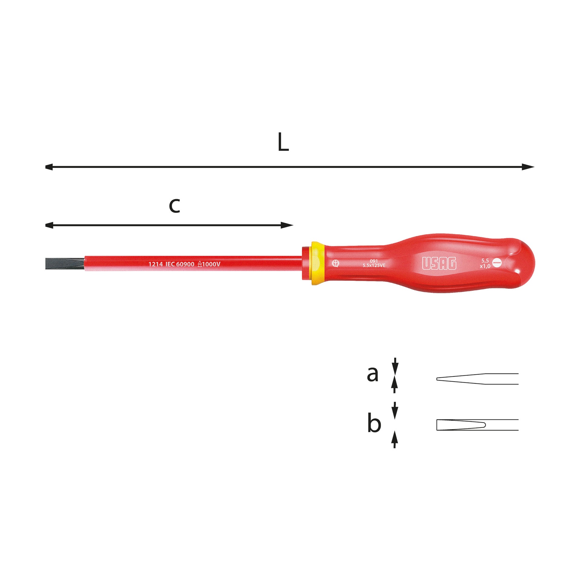 091 - Screwdrivers for slotted screws 1000 V - Usag 091 - Screwdrivers for slotted screws 1000 V - Usag
